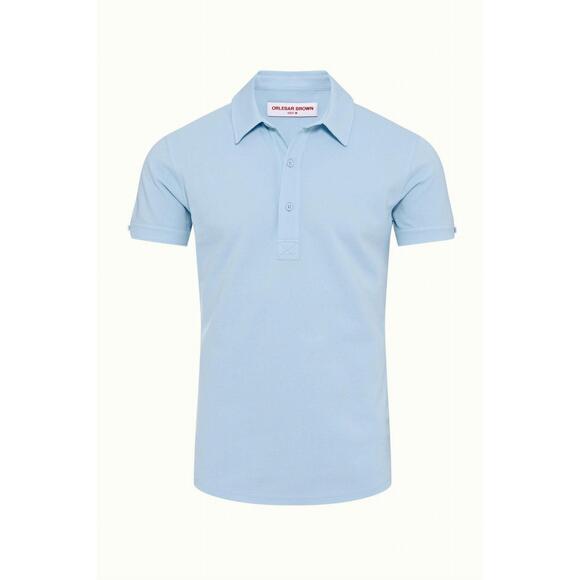 NEW ORLEBAR BROWN men's sebastian tailored cotton polo shirt in mazanine